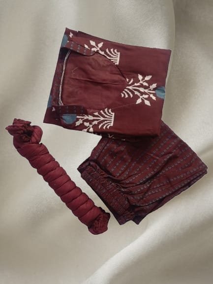 Wine Kurti Set